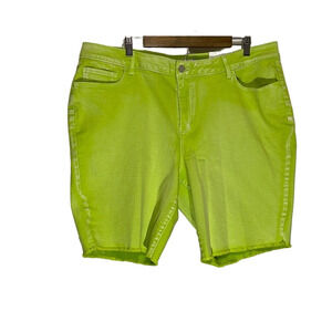Cato  Faded Neon Green Denim Shorts Sz 20w